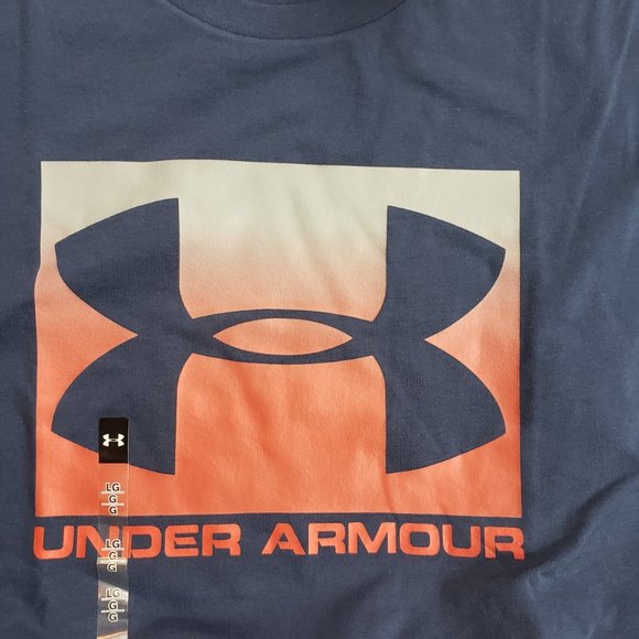 UNDER ARMOUR MEN BLUE WITH ORANGE LOGO SIZE LARGE - Picture 9 of 12